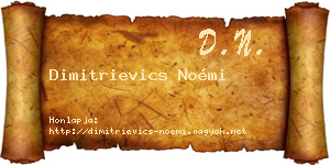 Dimitrievics Noémi névjegykártya